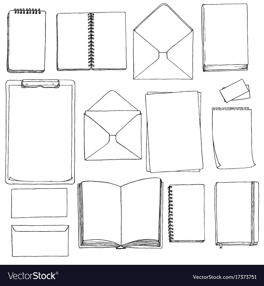 Template of blanks and books Royalty Free Vector Image