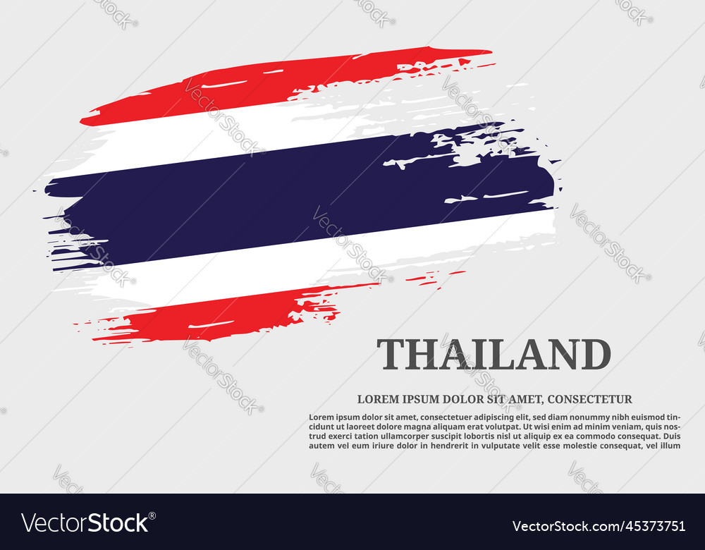 Thailand flag grunge brush and poster Royalty Free Vector