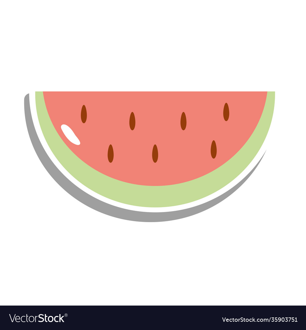 Watermelon fruit sticker design Royalty Free Vector Image