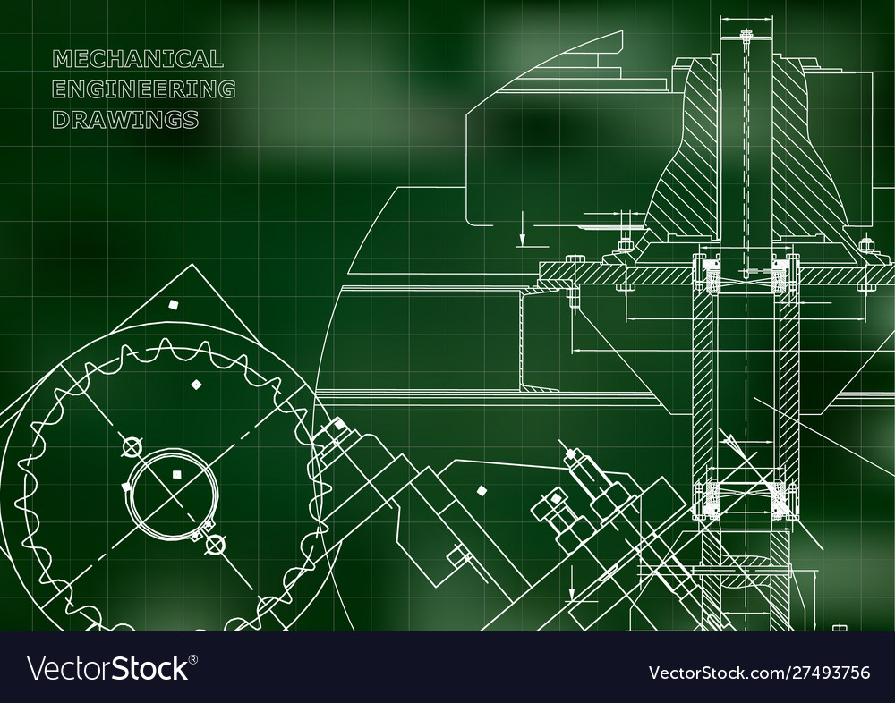 Blueprints mechanical drawings engineering Vector Image