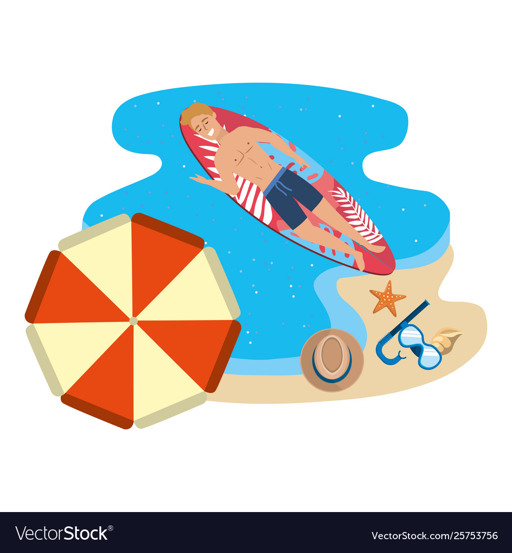 Boy with summer swimwear design