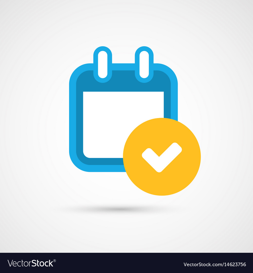 Calendar icon - check mark Royalty Free Vector Image