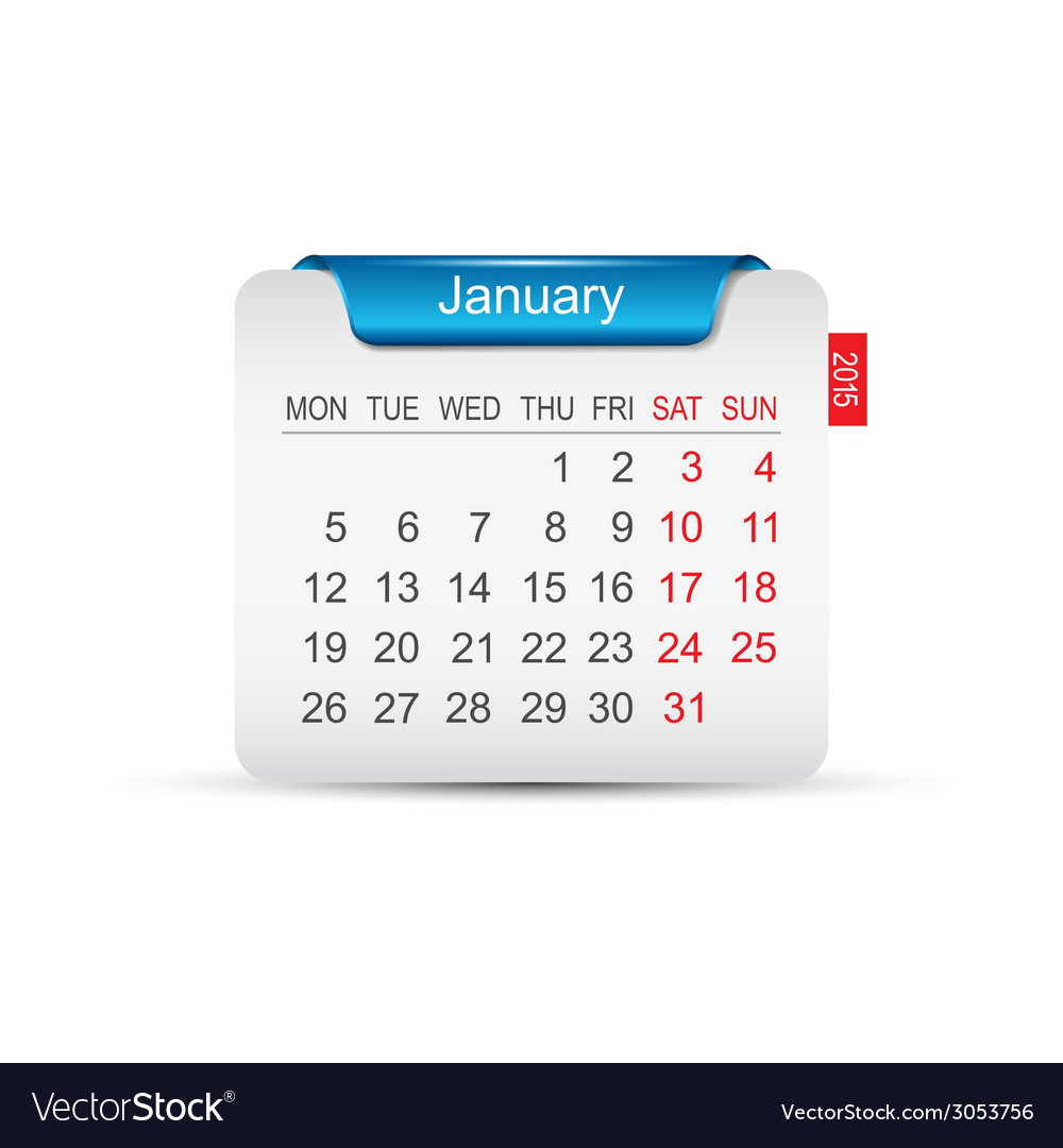 Calendar january 2015 Royalty Free Vector Image