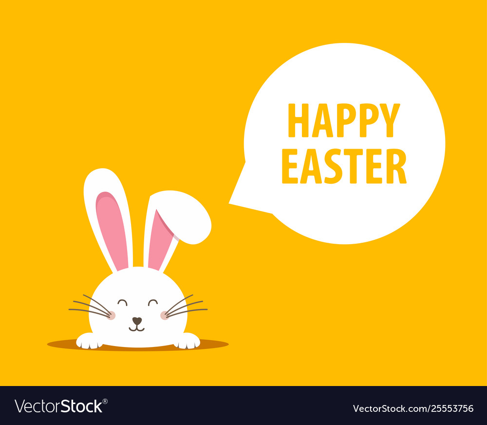 Happy easter web banner greeting card with rabbit