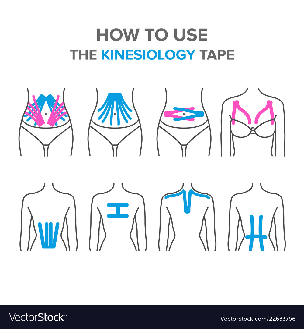 How to use kinesio tape Royalty Free Vector Image