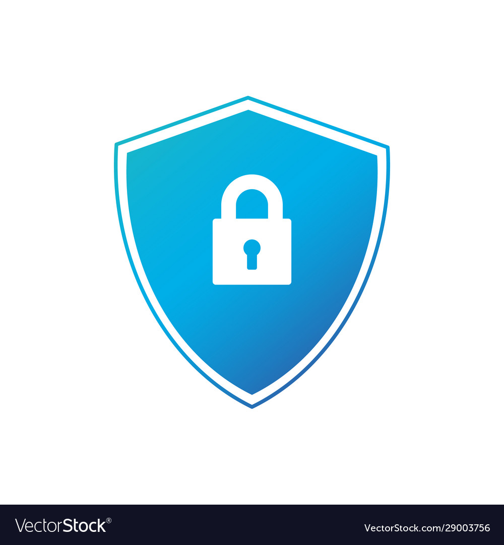 Shield And Lock Icon Cyber Security Concept Vector Image