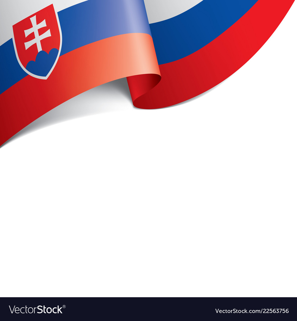 Slovakia flag on a white