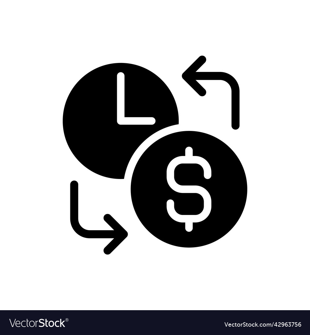 Wages black glyph icon Royalty Free Vector Image