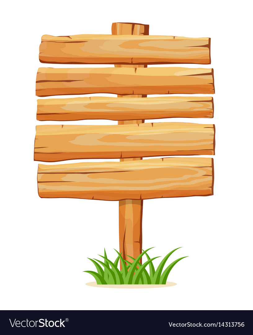 Wooden empty board for message icon Royalty Free Vector