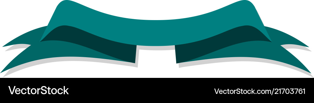 Blue green banner ribbon on white background Vector Image