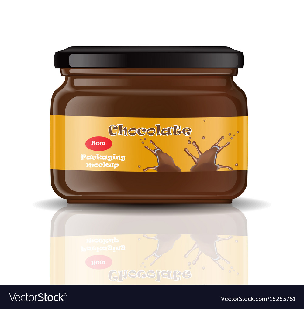 Chocolate paste packaging mock up realistic