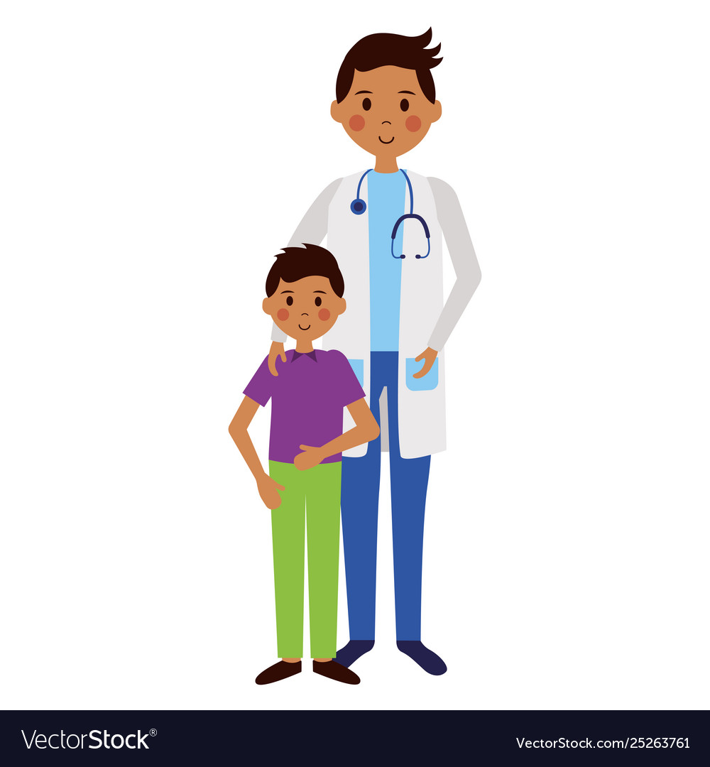 Doctor and patient boy