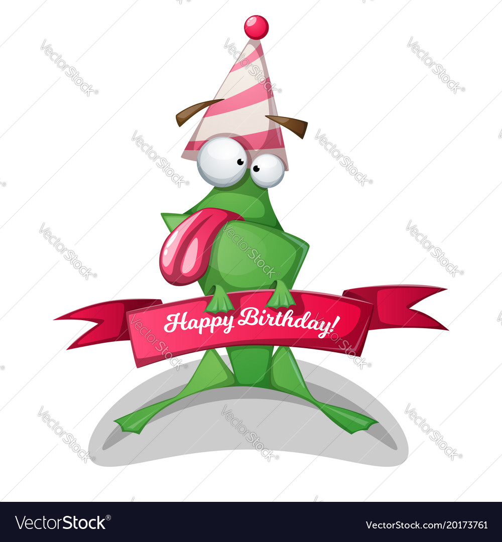 Funny cute frog characters birthday