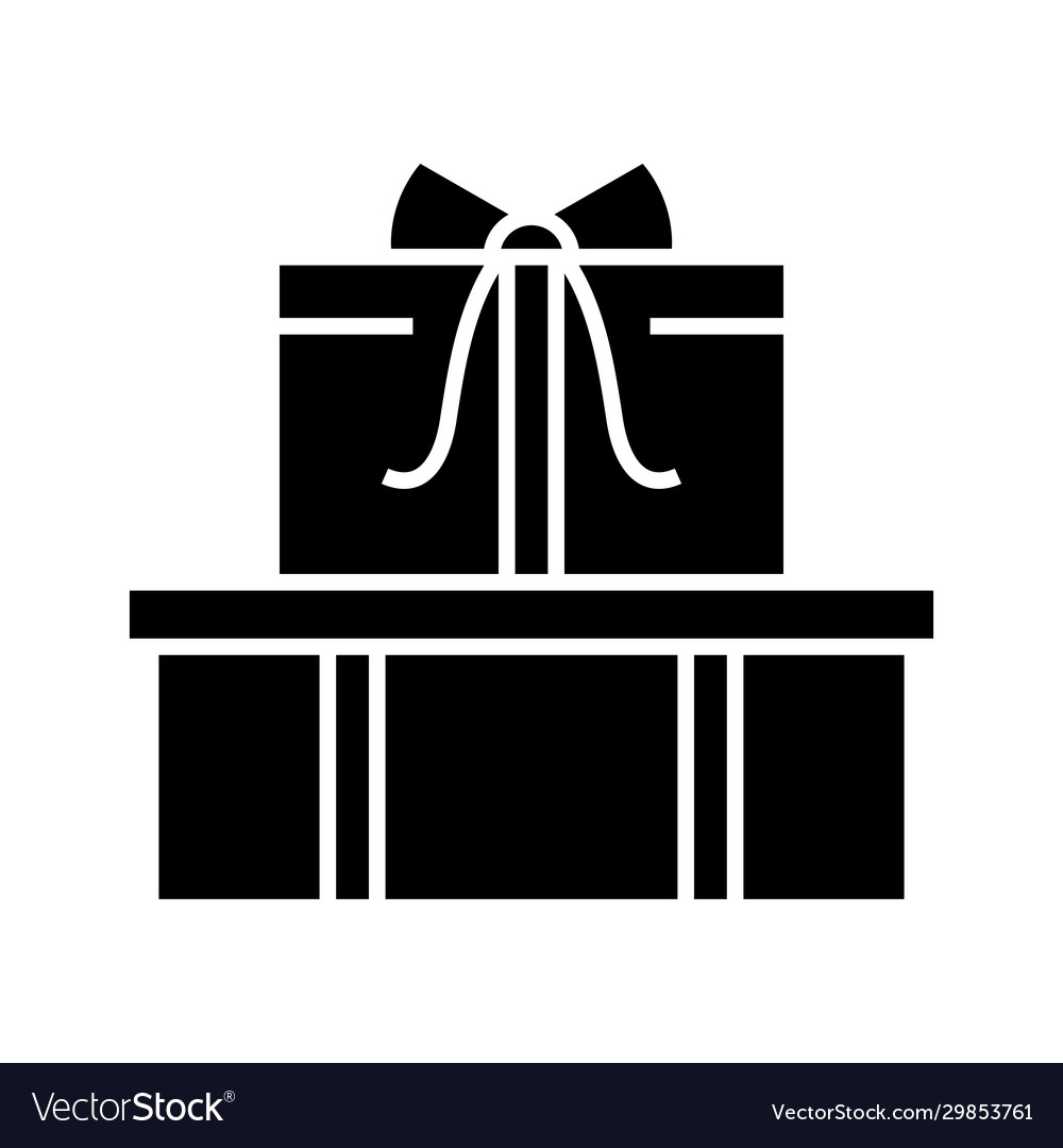 Gift boxes black icon concept