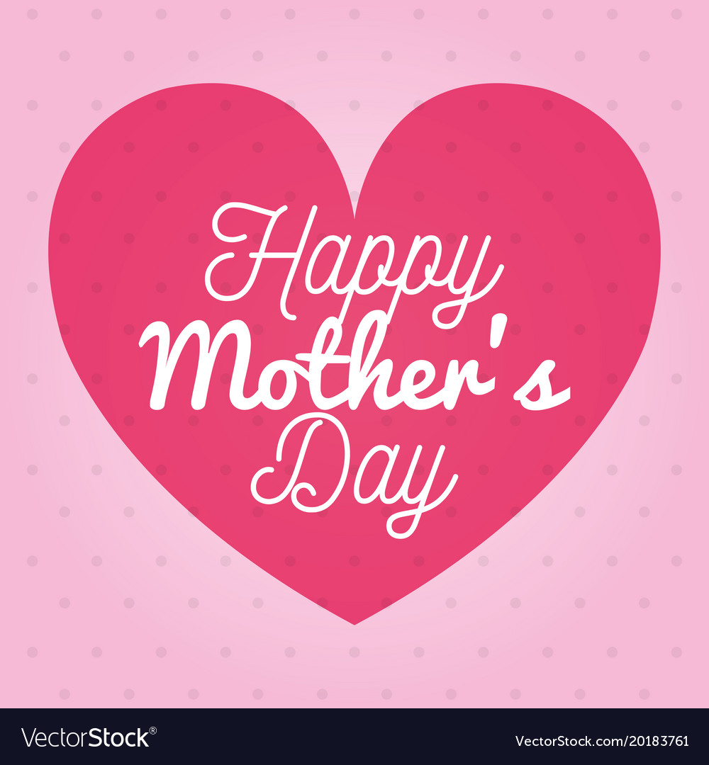 Happy mothers day card with heart and floral Vector Image