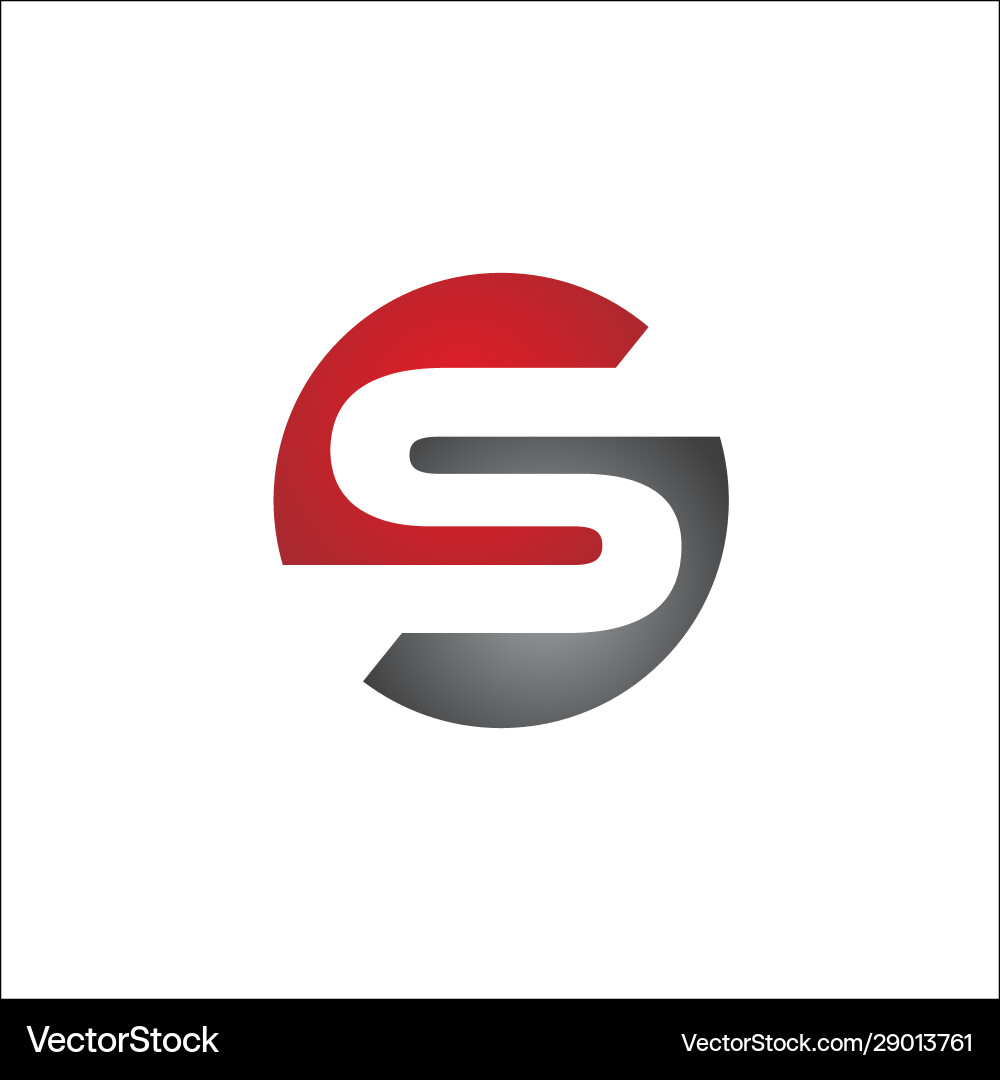 Initials s logo template circle solid Royalty Free Vector