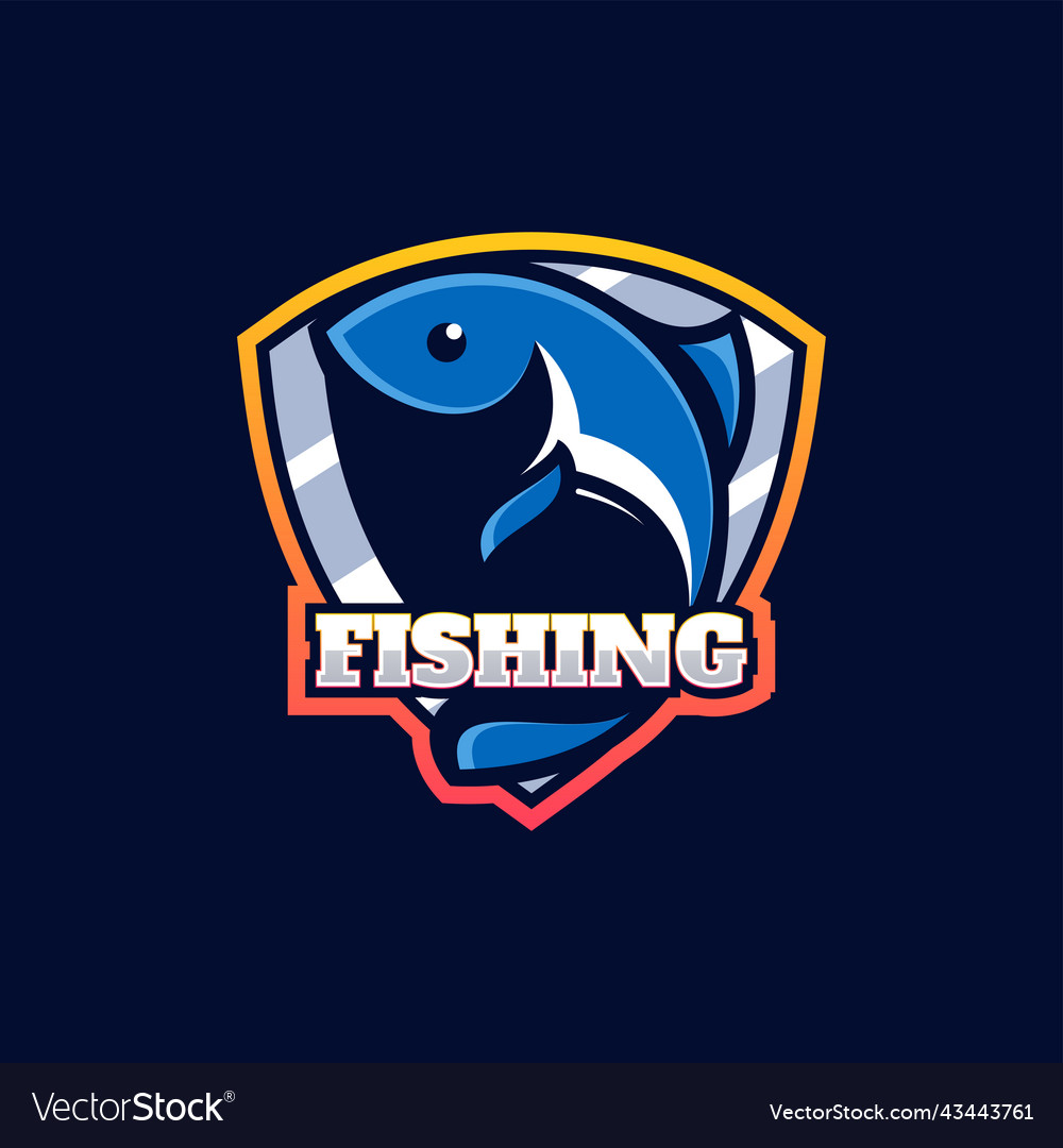 Logo fishing e sport an style Royalty Free Vector Image