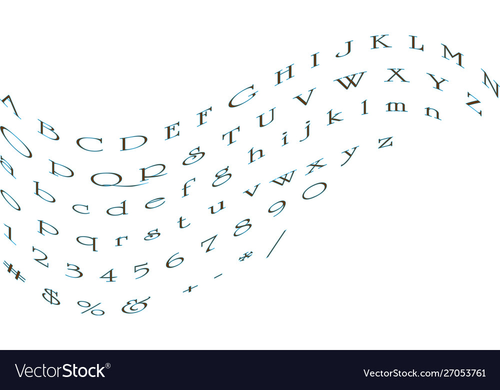 Pattern alphabet set number sketch style Vector Image