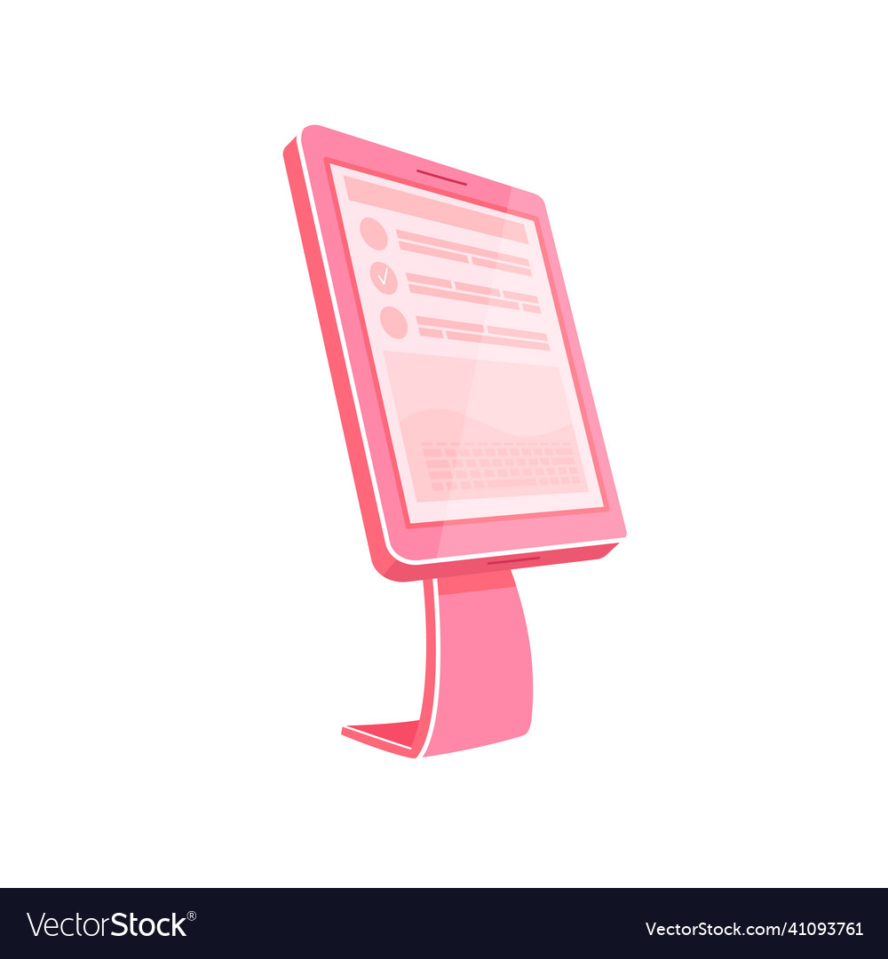 Pink self service kiosk flat color object