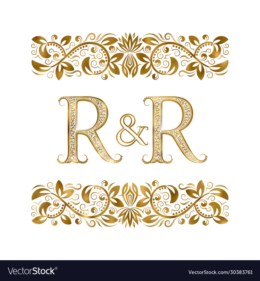 R and vintage initials logo symbol letters Vector Image