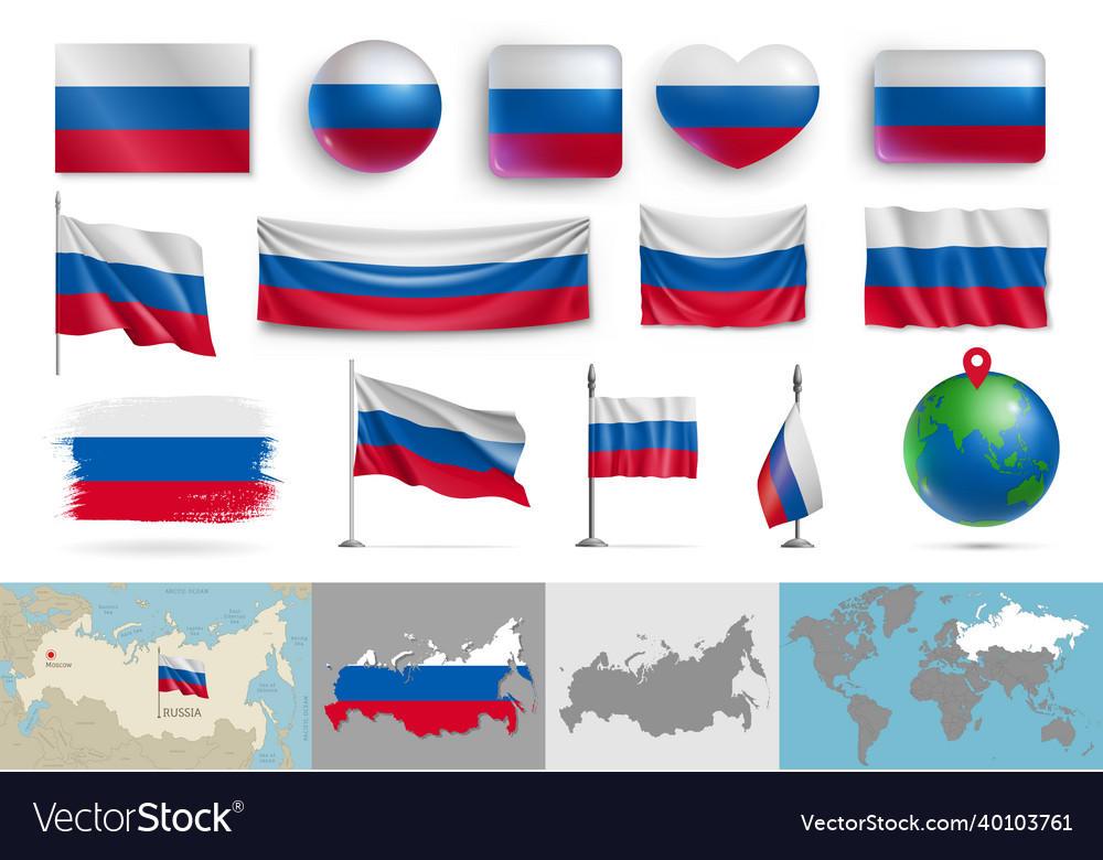 Premium Vector  3d russia flag map vector illustration