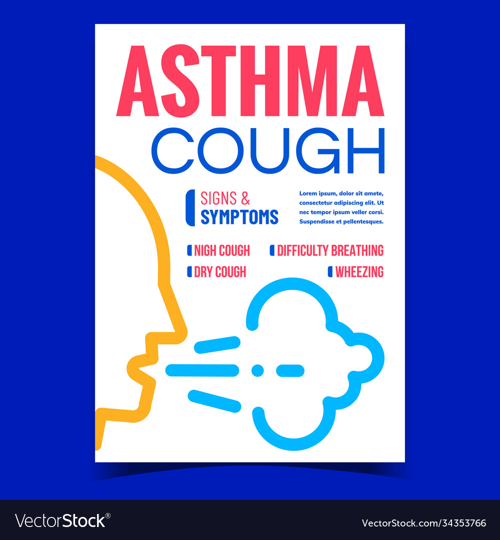 Asthma cough creative promotional poster Vector Image