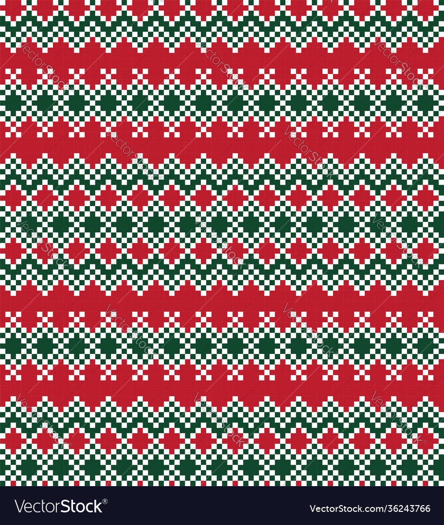 Christmas fair isle seamless pattern background