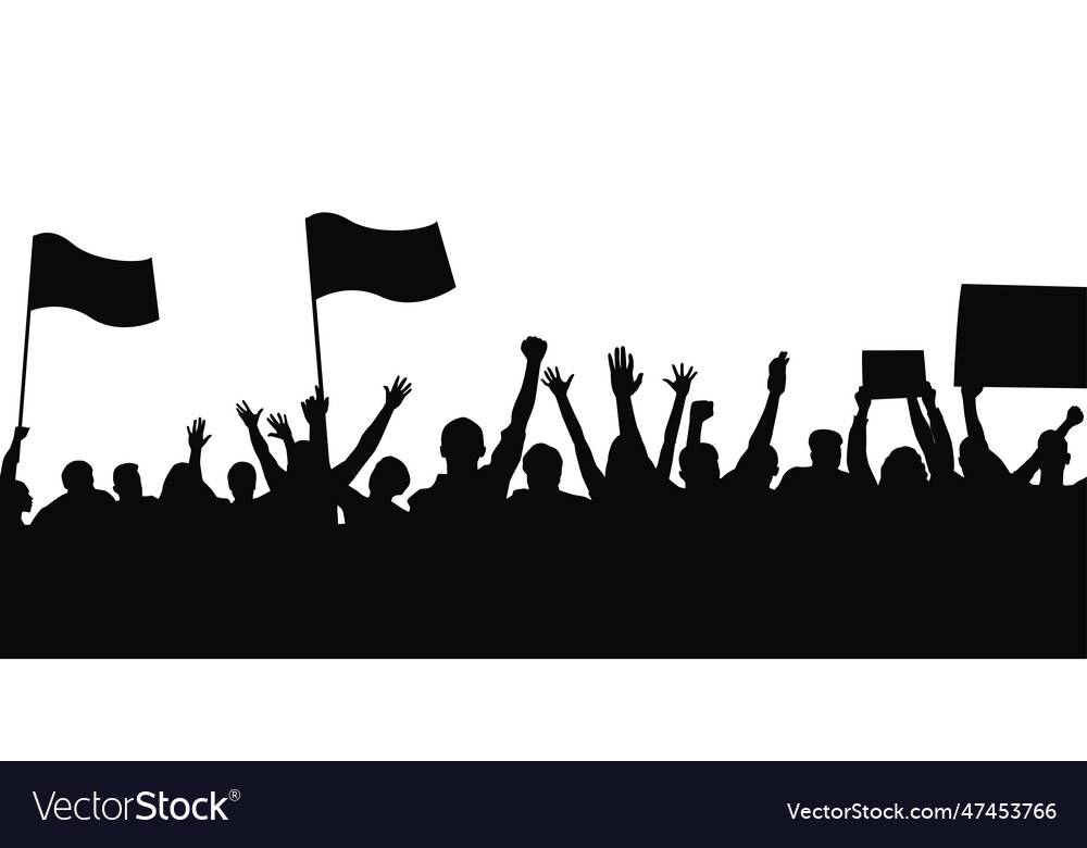 Crowd people flags banners sports crowds fans Vector Image