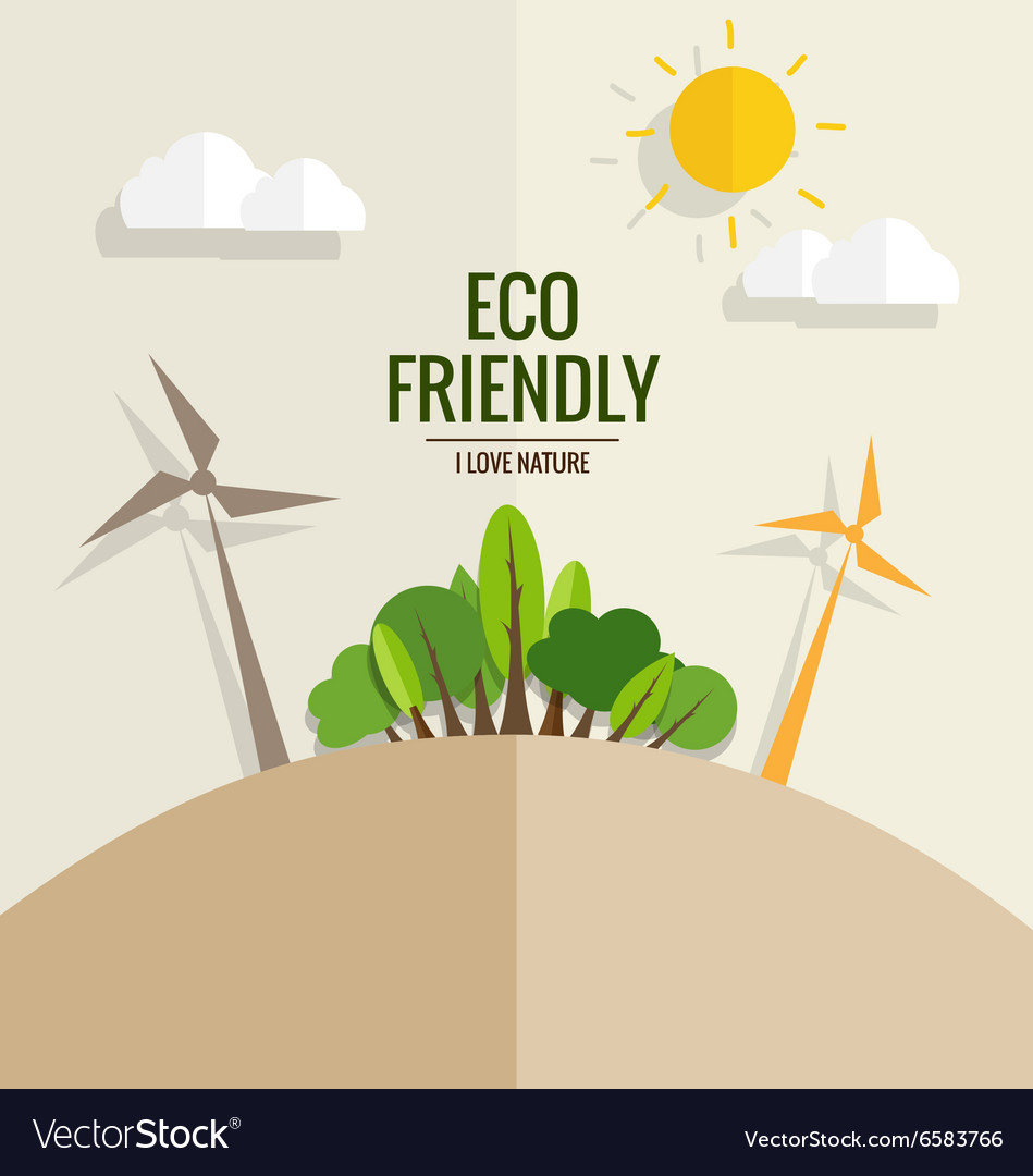 Eco friendly ecology concept with tree background