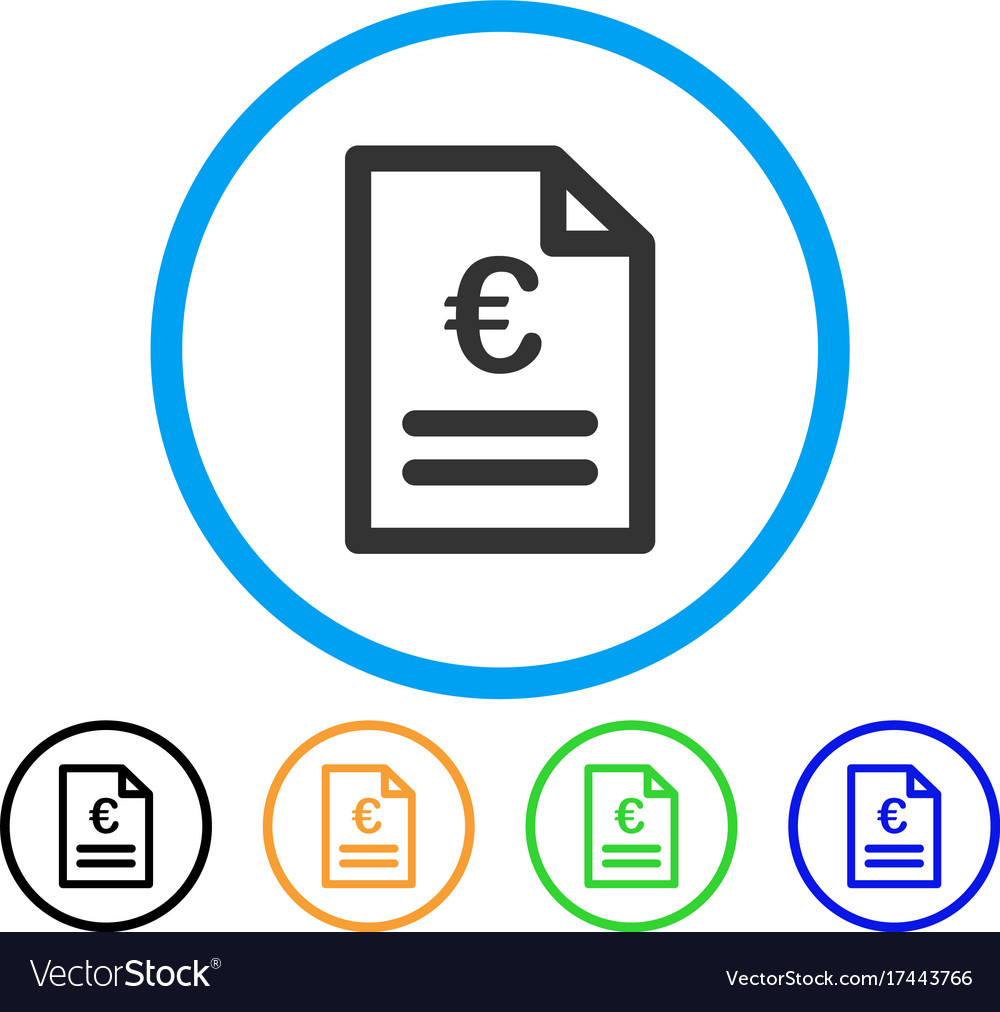 Euro invoice rounded icon Royalty Free Vector Image