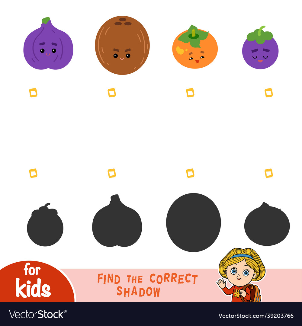 Find the correct shadow game for children set Vector Image