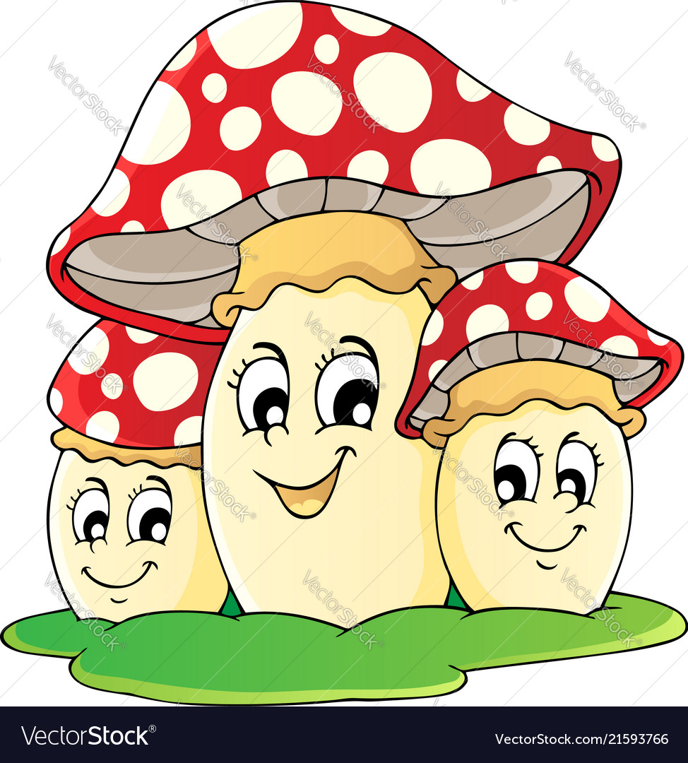 Mushroom theme image 1 Royalty Free Vector Image