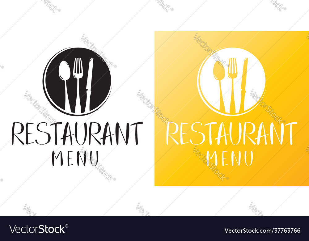 Restaurant menu logo template Royalty Free Vector Image