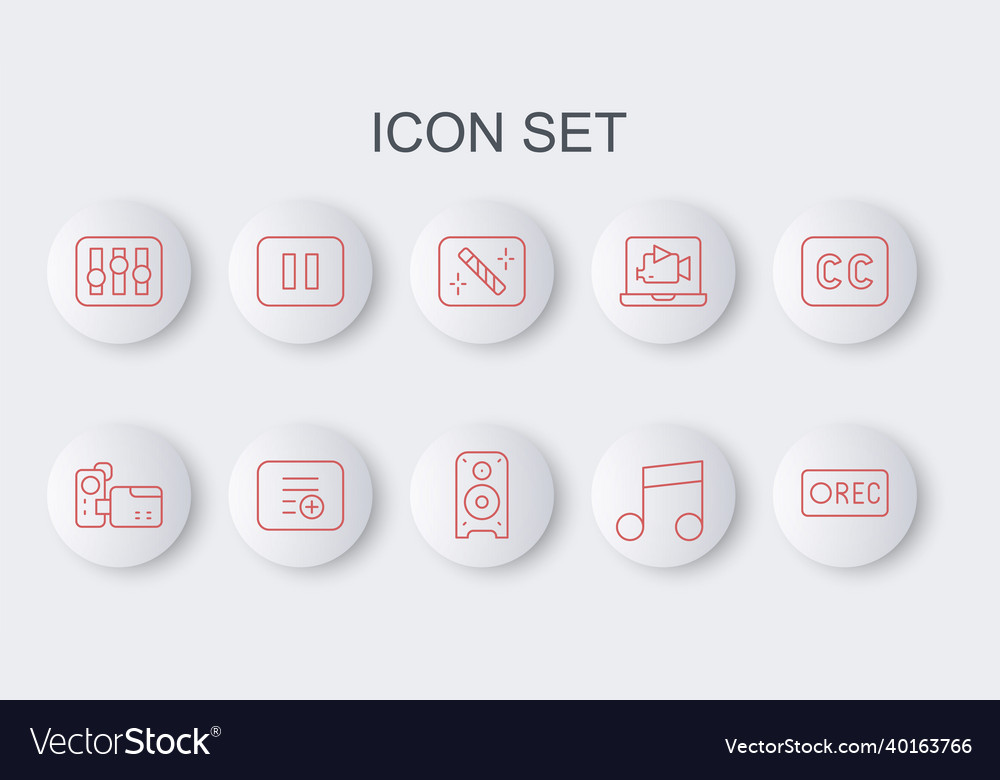 Set line record button cinema camera photo