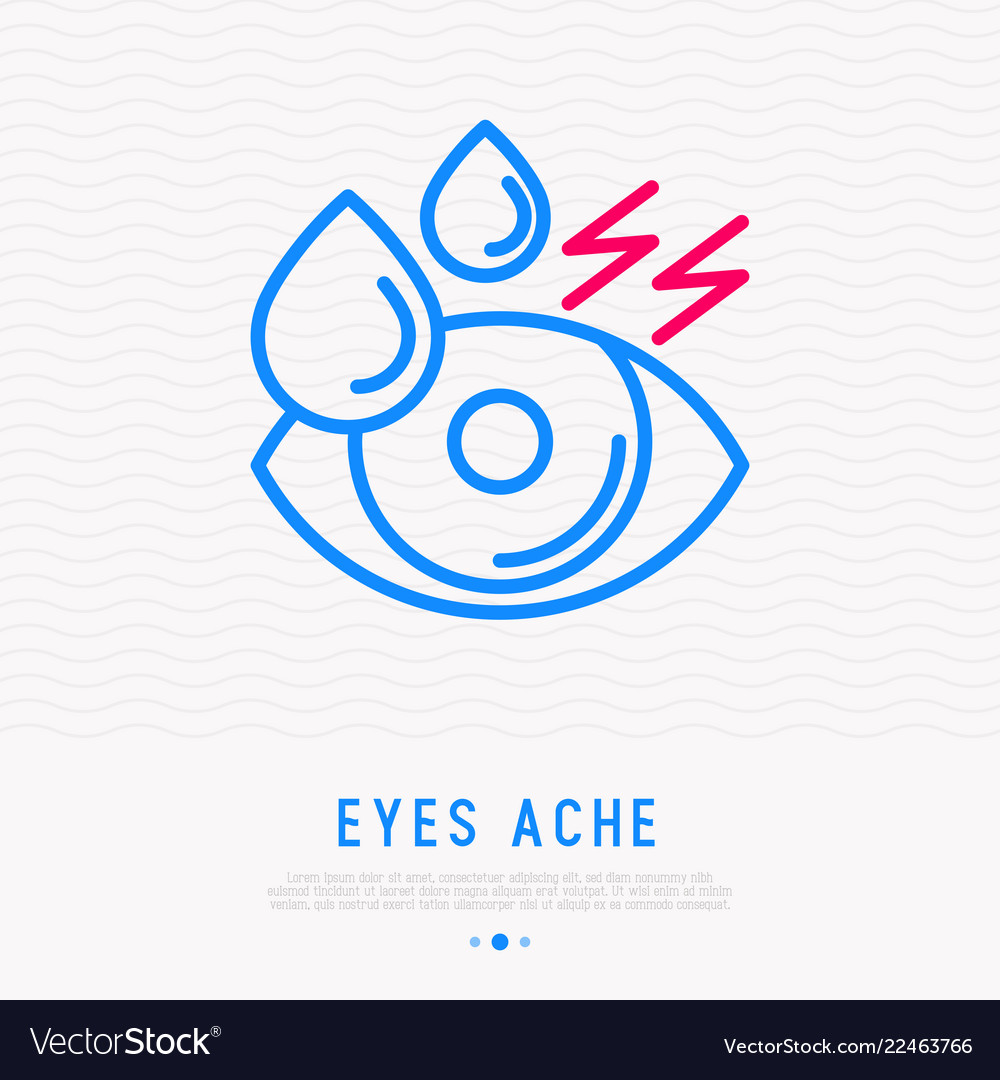 Tears in eye dryness thin line icon Royalty Free Vector