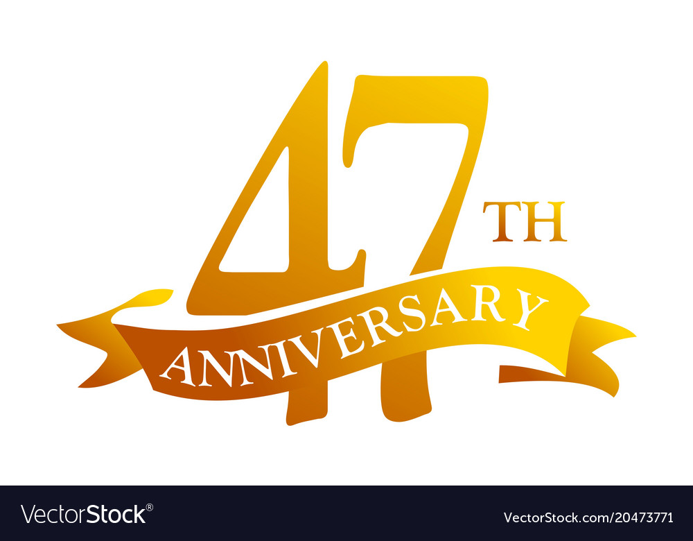 47 year ribbon anniversary Royalty Free Vector Image