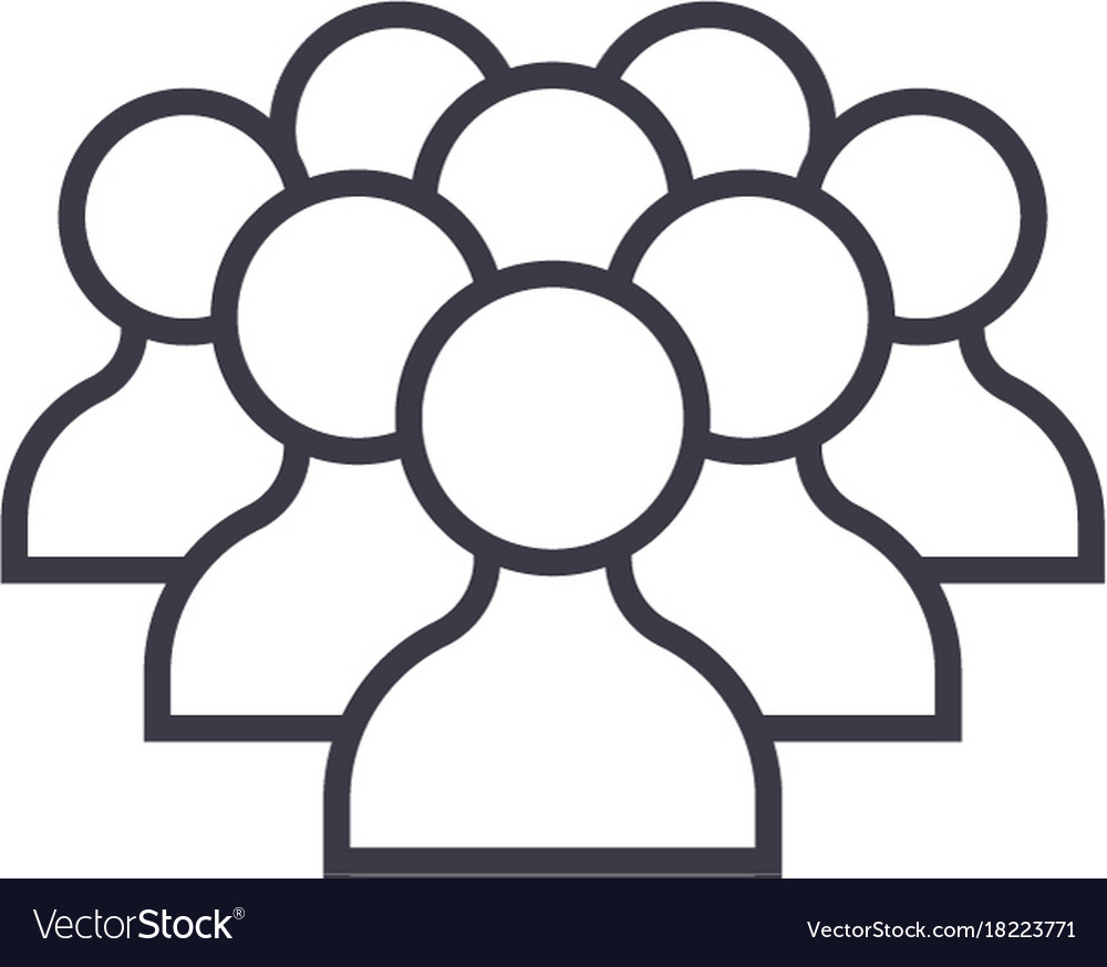 Group of users linear icon sign symbol Royalty Free Vector