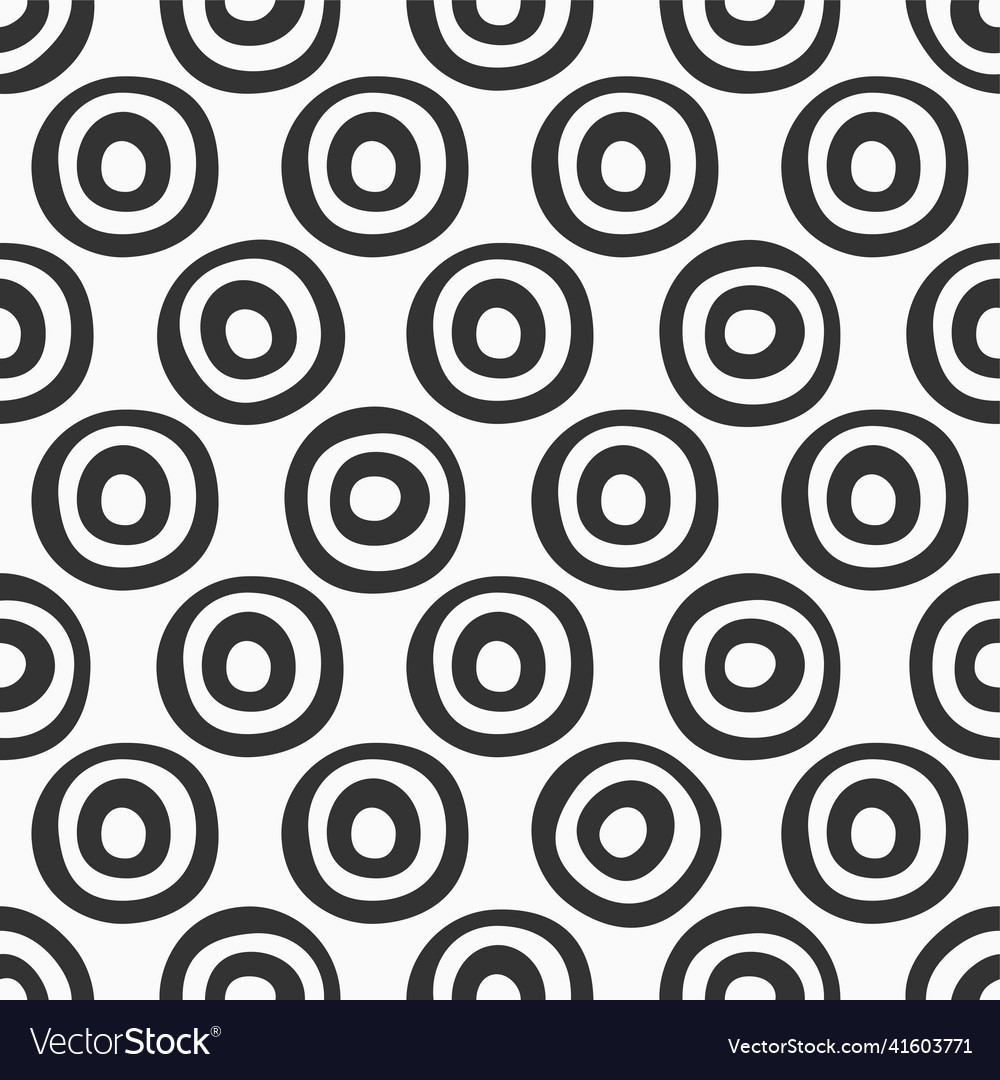 Hand drawn circles seamless pattern round brush