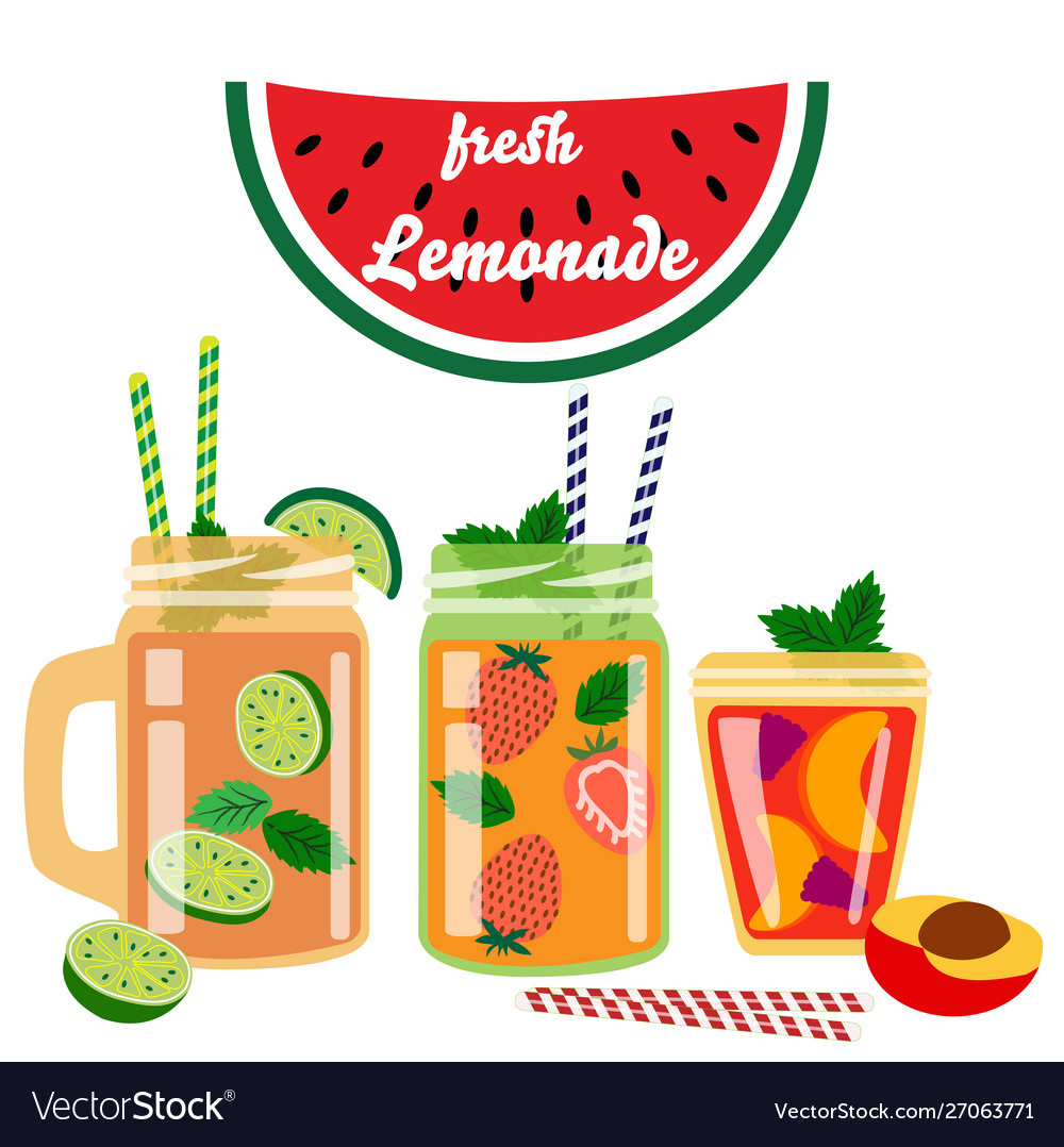 Lemonade series with flat style mason jars