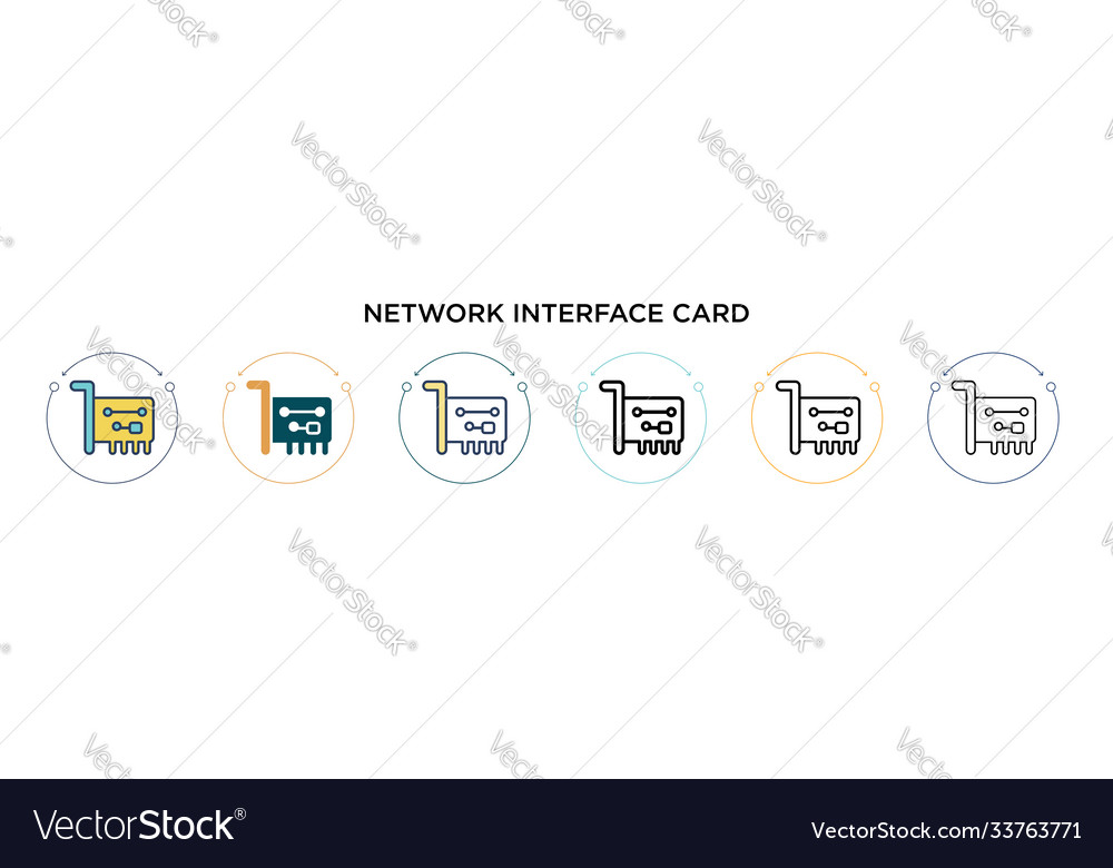 Network interface card icon in filled thin line Vector Image