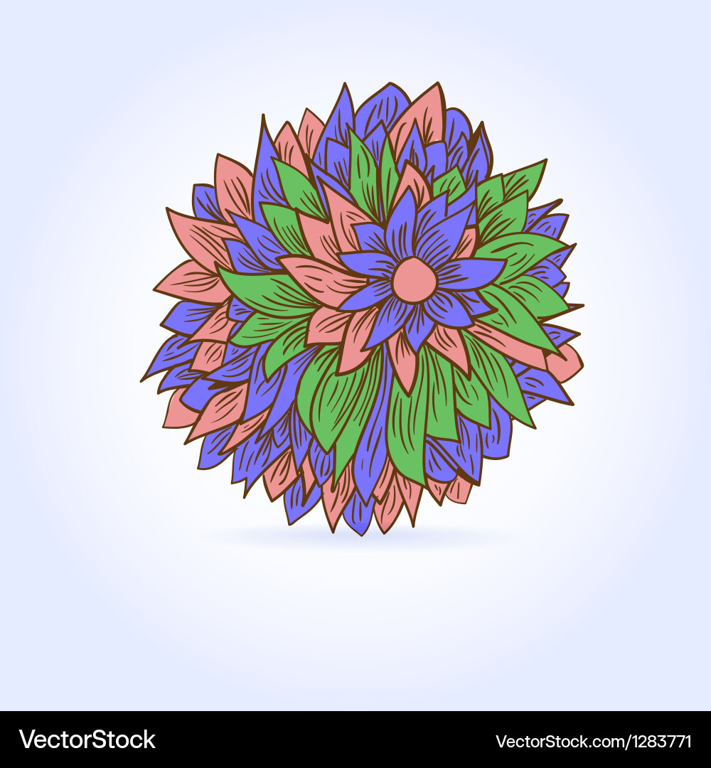 Peony flower Royalty Free Vector Image - VectorStock