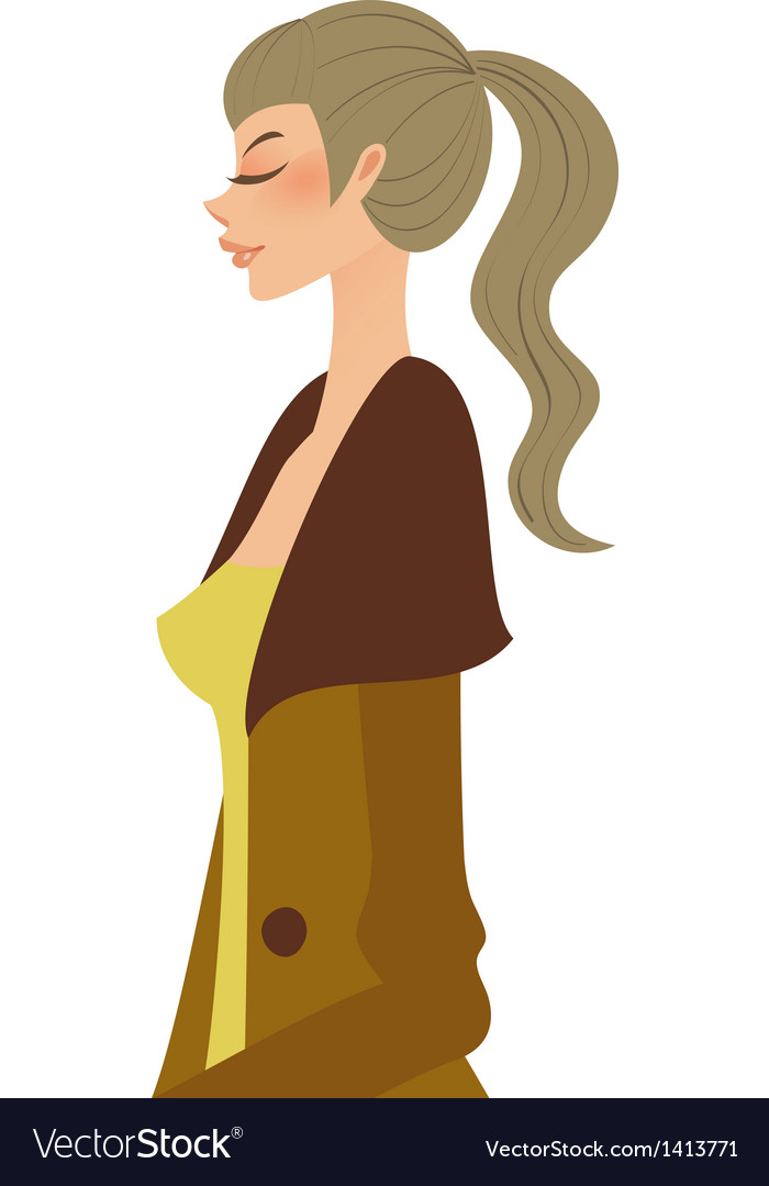 Woman face side pose logo icon lady style young Vector Image