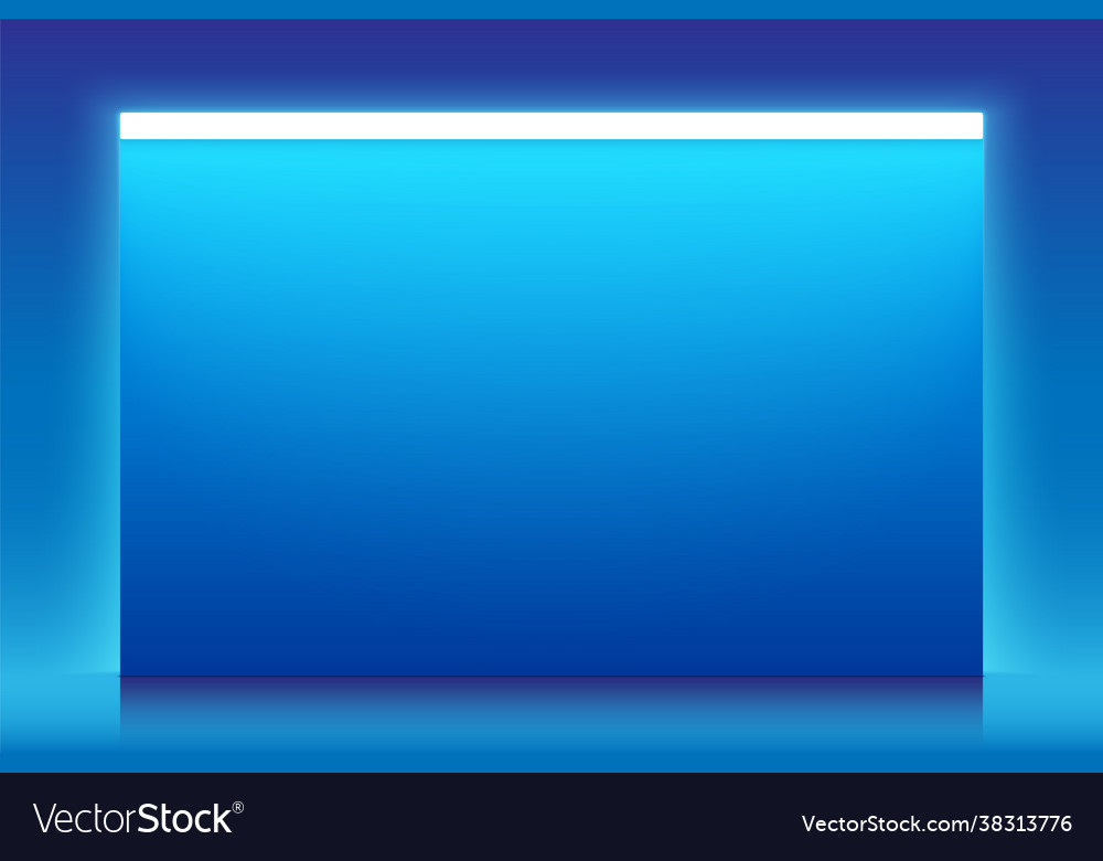 Blue horizontal banner with neon light