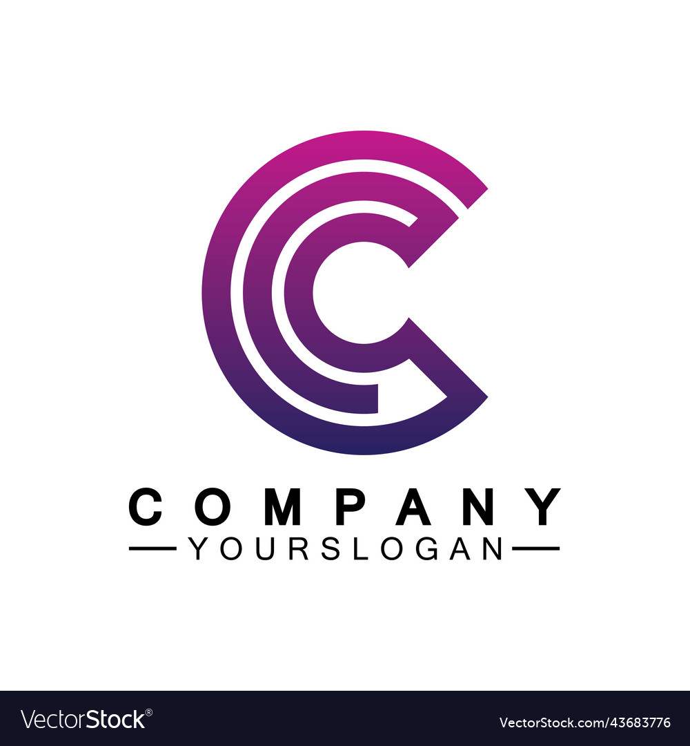 C letter logo template Royalty Free Vector Image