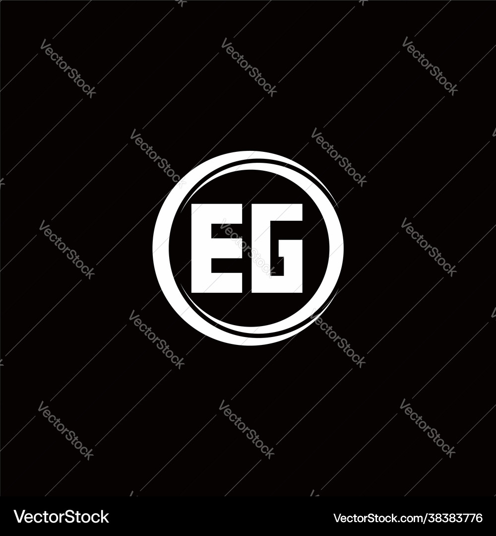 Eg logo initial letter monogram with circle slice Vector Image