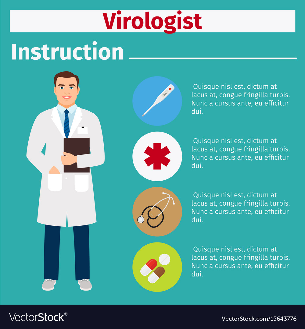 Medical equipment instruction for virologist Vector Image