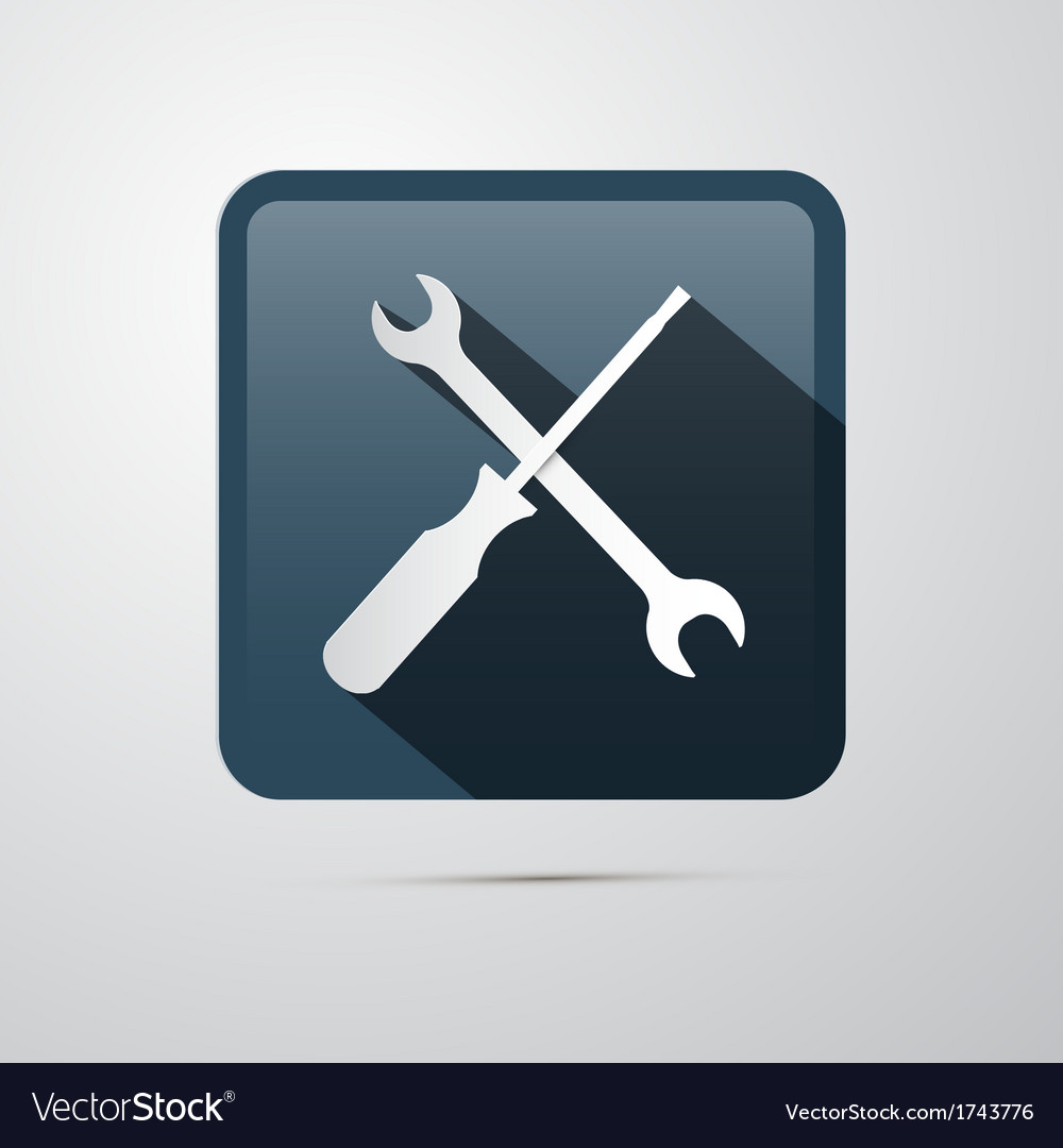 Repair icon screwdriver and spanner wrench Vector Image