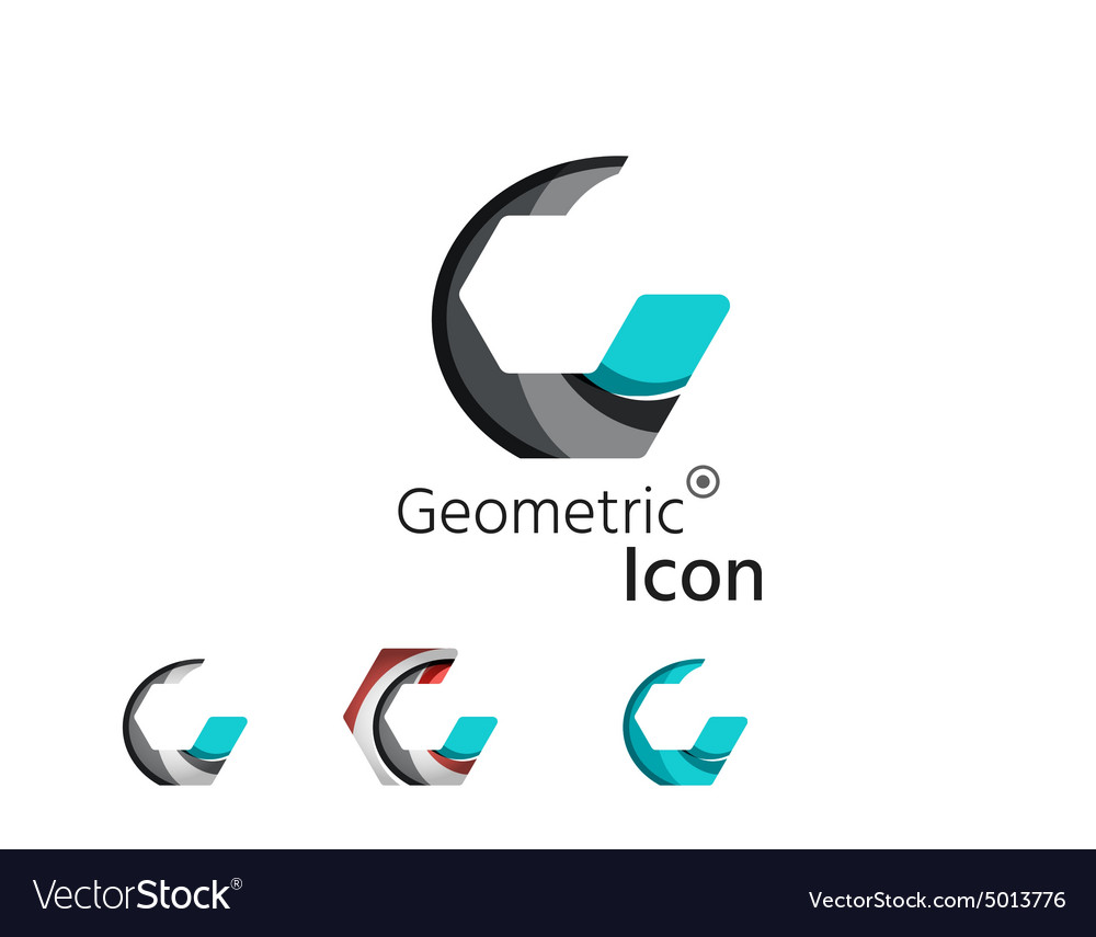 Set of abstract geometric company logo hexagon