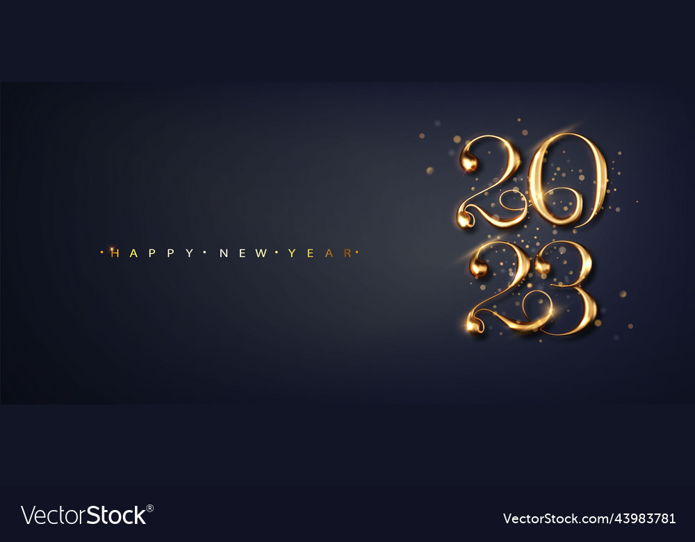 2023 happy new year greeting card and black