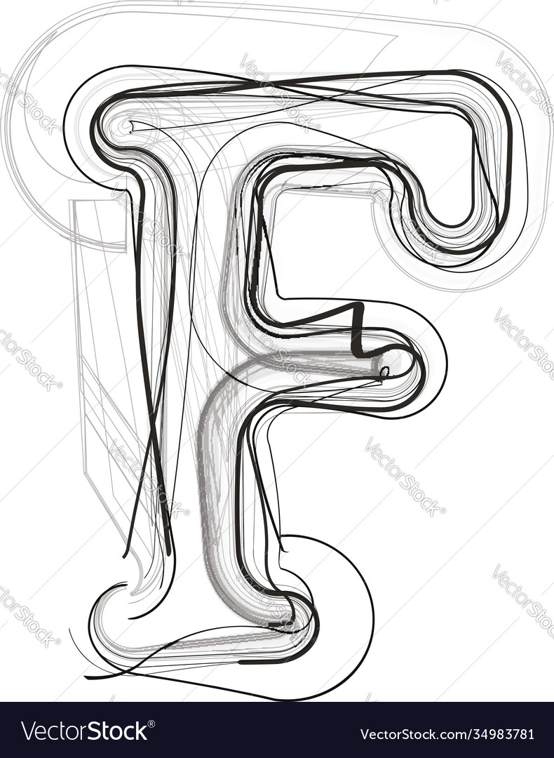 Abstract hand drawn letter f